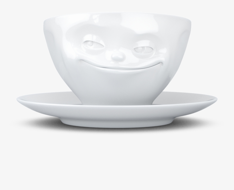 Tassen Grinning Coffee Cup & Saucer - Tasse Lecker, transparent png download