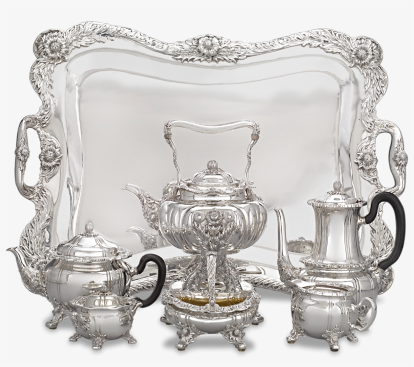 Chrysanthemum Tea And Coffee Service - Silver, transparent png download