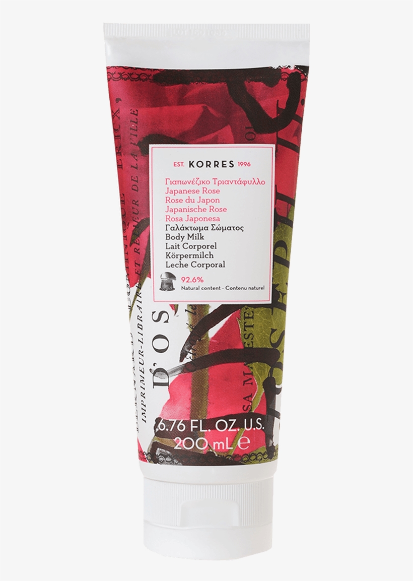 Korres Japanese Rose Body Milk 200ml - Korres Japanese Rose Body, transparent png download