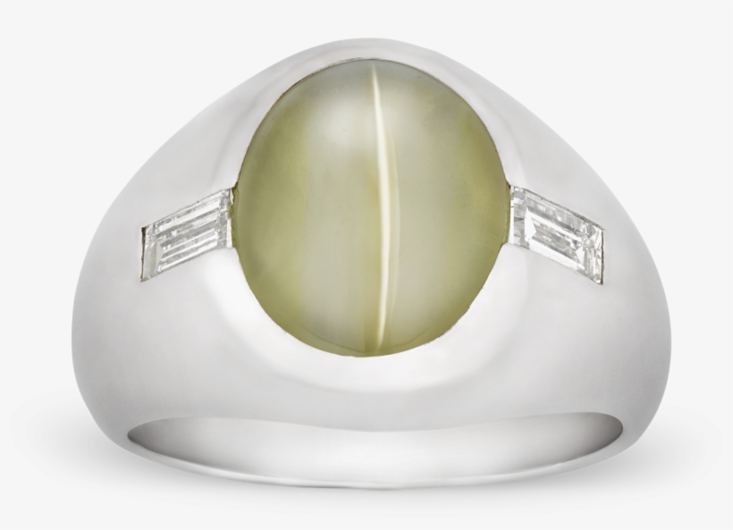 Men's Cat's Eye Chrysoberyl Ring, 6 Carats - Titanium Ring, transparent png download