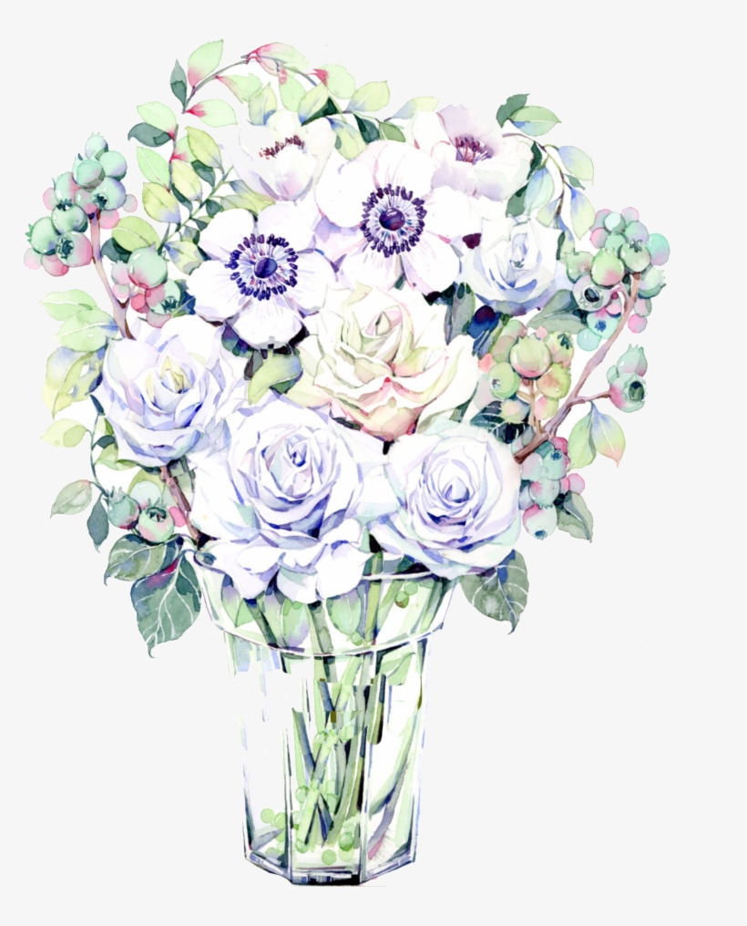 Bouquet Of Flowers - Garden Roses, transparent png download