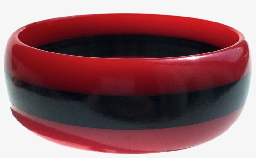 Bakelite Bangle Bracelet Laminated Stripe Red And Black - Bangle, transparent png download