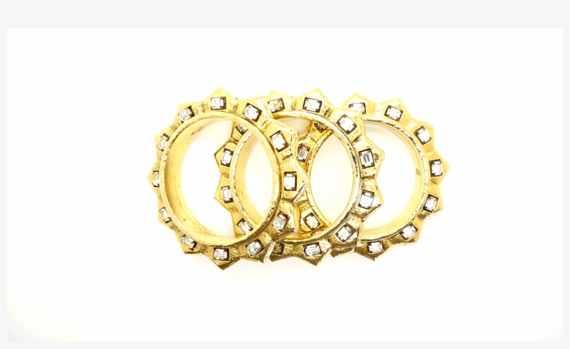 Scooter 1980s Crystal & Gold Tone Spike Vintage Bangles - Circle, transparent png download
