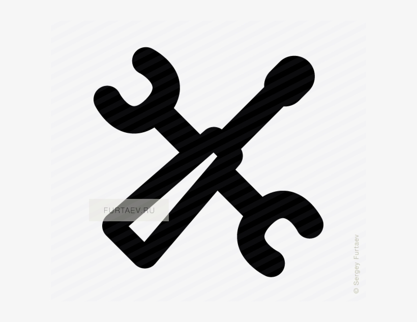 Vector Icon Of Crossed Screwdriver And Wrench - Illustration, transparent png download