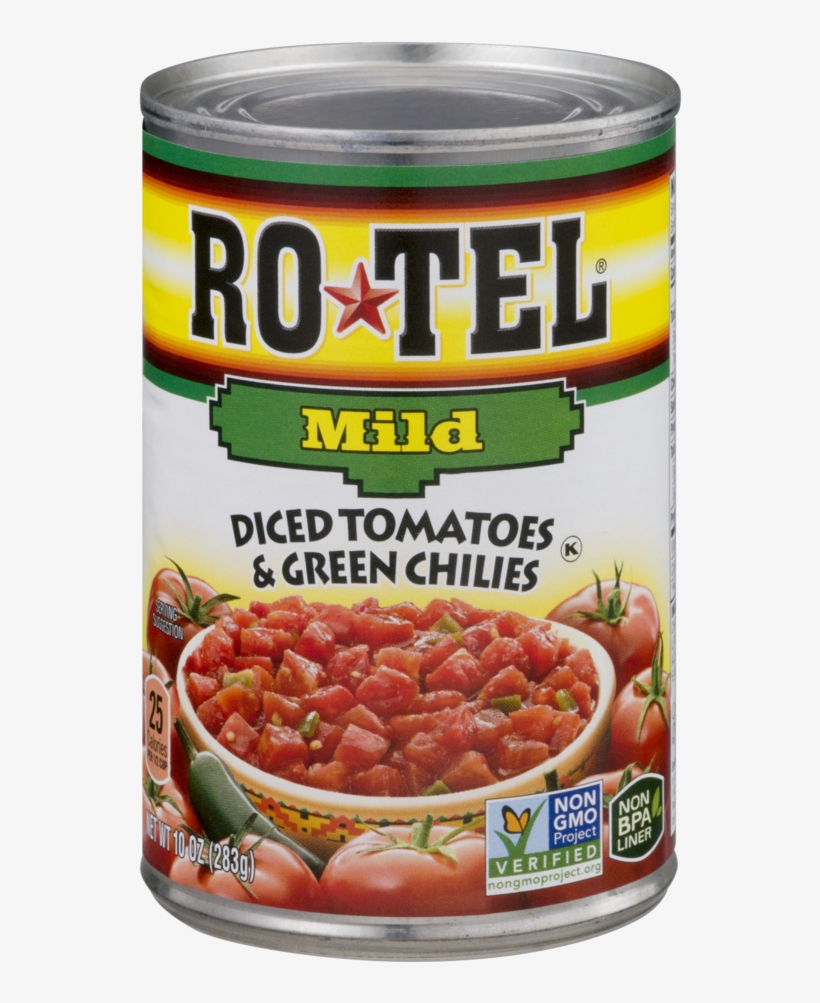 Rotel Mild Diced Tomatoes & Green Chilies, - Mild Rotel Tomatoes, transparent png download