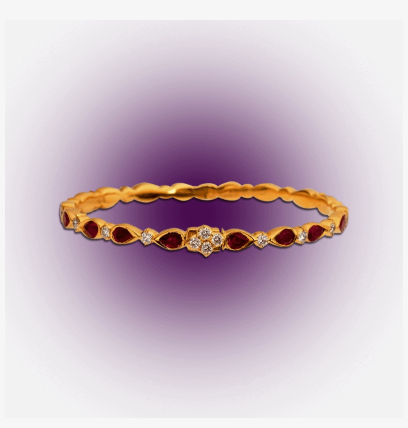 Diamond And Ruby Bangle - Bracelet, transparent png download