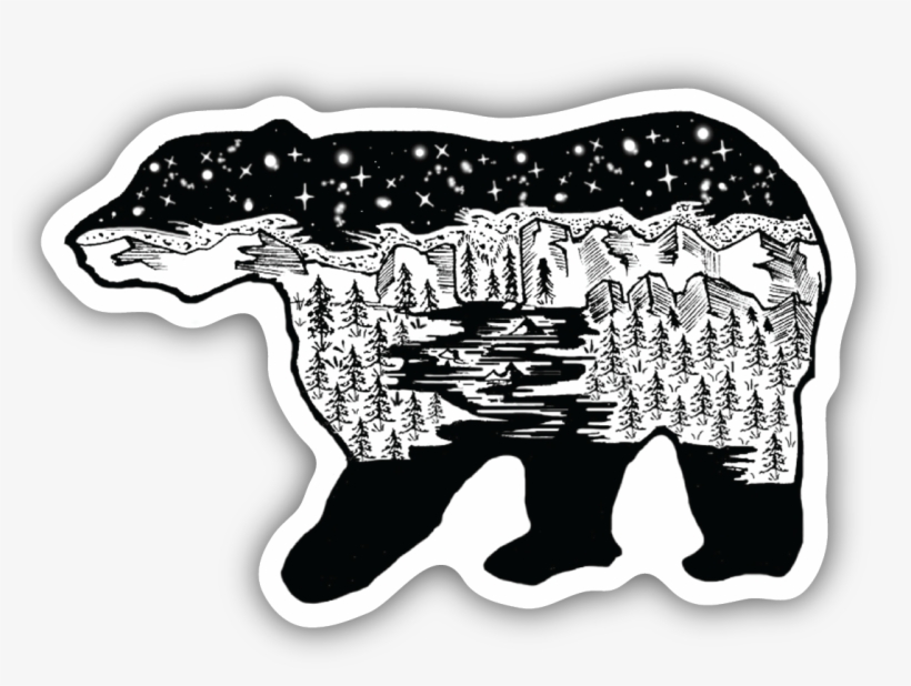 Bear Scene Sticker - Illustration, transparent png download
