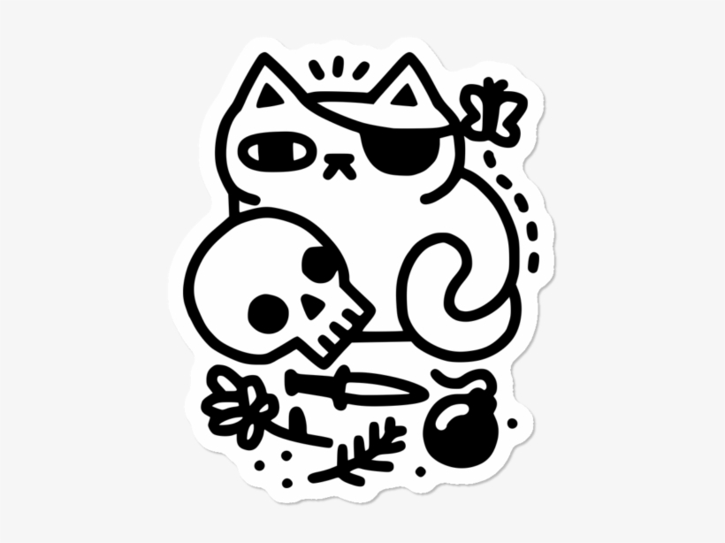 Badass Cat - Cat Shirts Skull, transparent png download