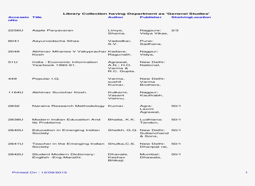 Library Collection Having Department As 'general Collection - Document, transparent png download