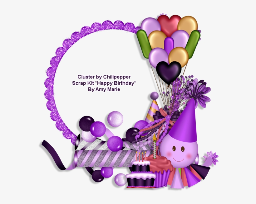 Chilipepper Spiced Ftu Cluster And Tag Happy Birthday - 2 Nd Birthday Photo Frame Png, transparent png download