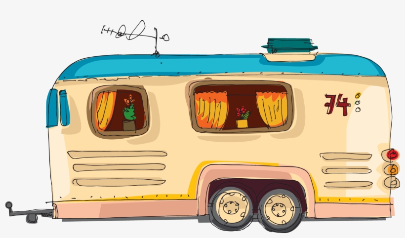 Camper Png - Caravan Cartoon Png Transparent PNG - 1632x904 - Free