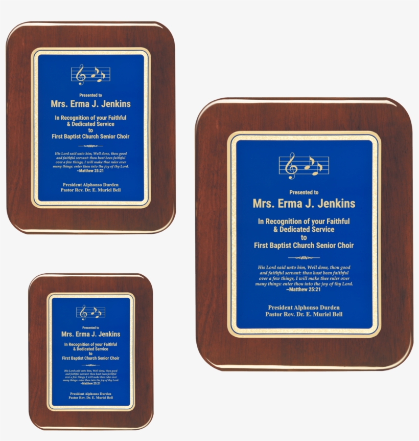 Blue Plate Rosewood Piano-finish Plaque W/ Elliptical - Label, transparent png download