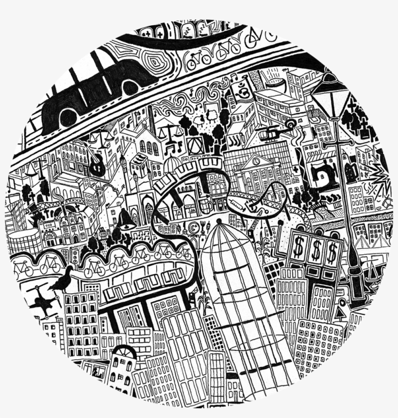 London Map Detail2 Circle Fuller - Illustration, transparent png download