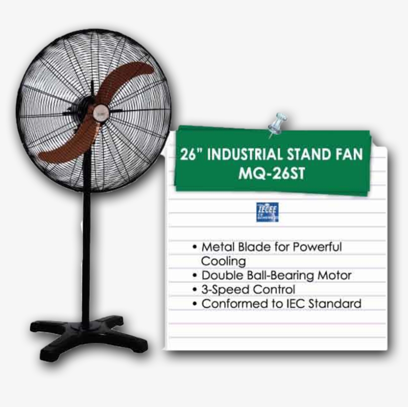 26" Industrial Stand Fan Mq-26st - Mechanical Fan, transparent png download