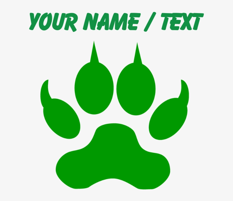 Custom Green Wolf Paw Print T-shirt, transparent png download