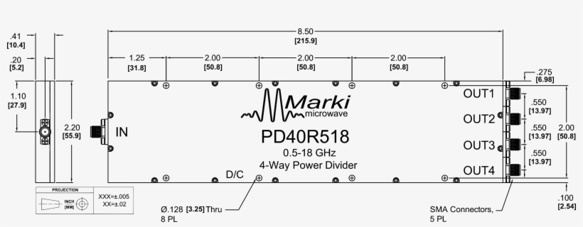 Pd4-0r518 Power Divider Package Diagram - Number, transparent png download