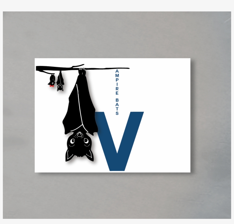 Vampire Bat, Alphabet, Alphabetimal, Letter, V, Card - Graphic Design, transparent png download