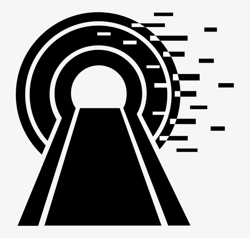 Vector Illustration Of Highway Road Leads To Tunnel - Circle, transparent png download