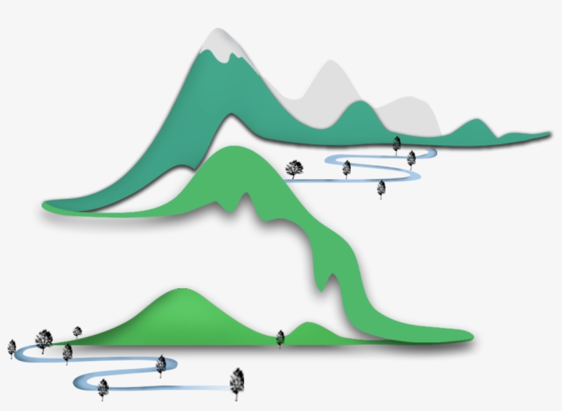 Mountain Peaks Origami Effect Hills Creeks Heavy Stacks - Airplane, transparent png download