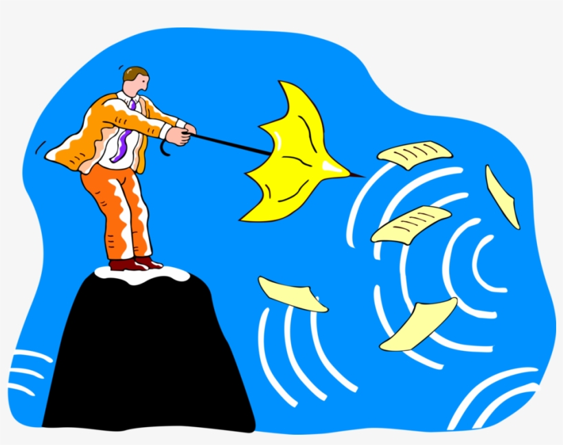 Vector Illustration Of Businessman Standing On Top, transparent png download