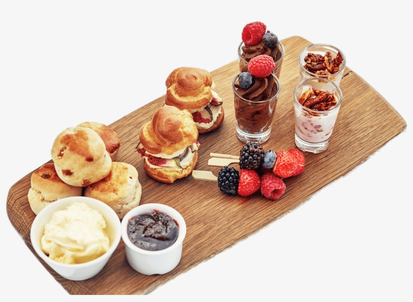 Afternoon Tea Selection On A Wooden Plate - Tea, transparent png download
