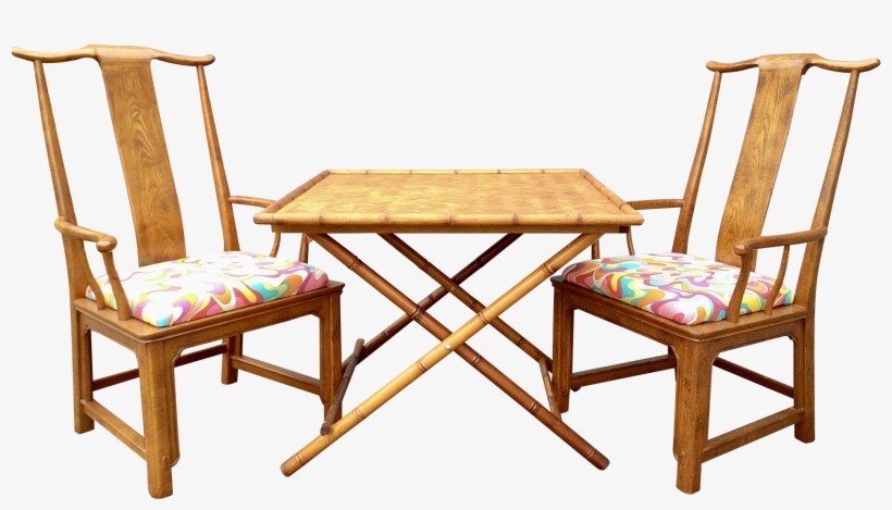 Folding Bamboo Table - Chair, transparent png download