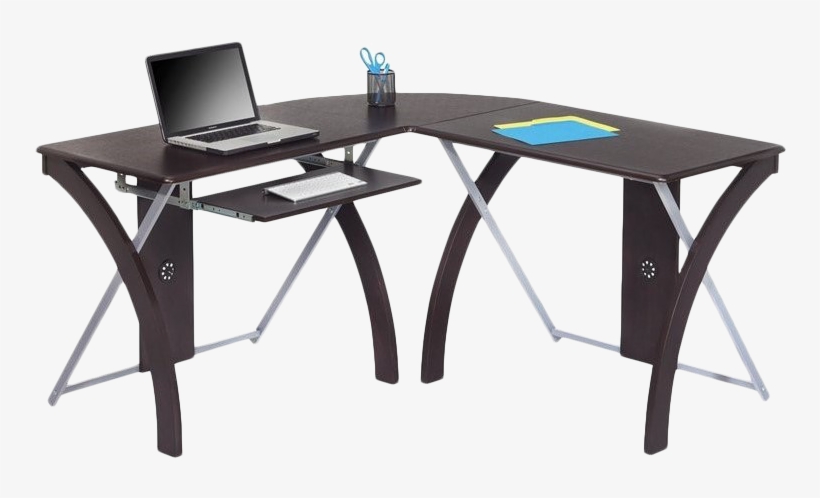 X Text L Shaped Computer Desk In Espresso - Coffee Table, transparent png download