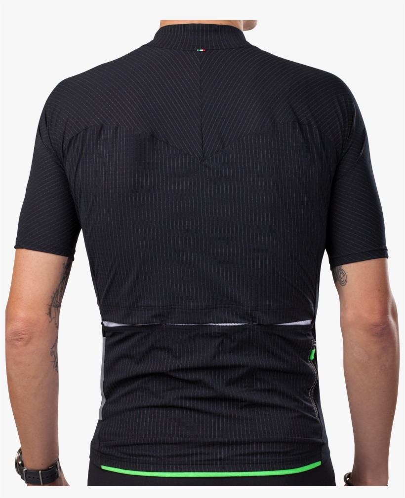 Q365 Short Sleeve Jersey L1 Pinstripe Black Back - Man, transparent png download