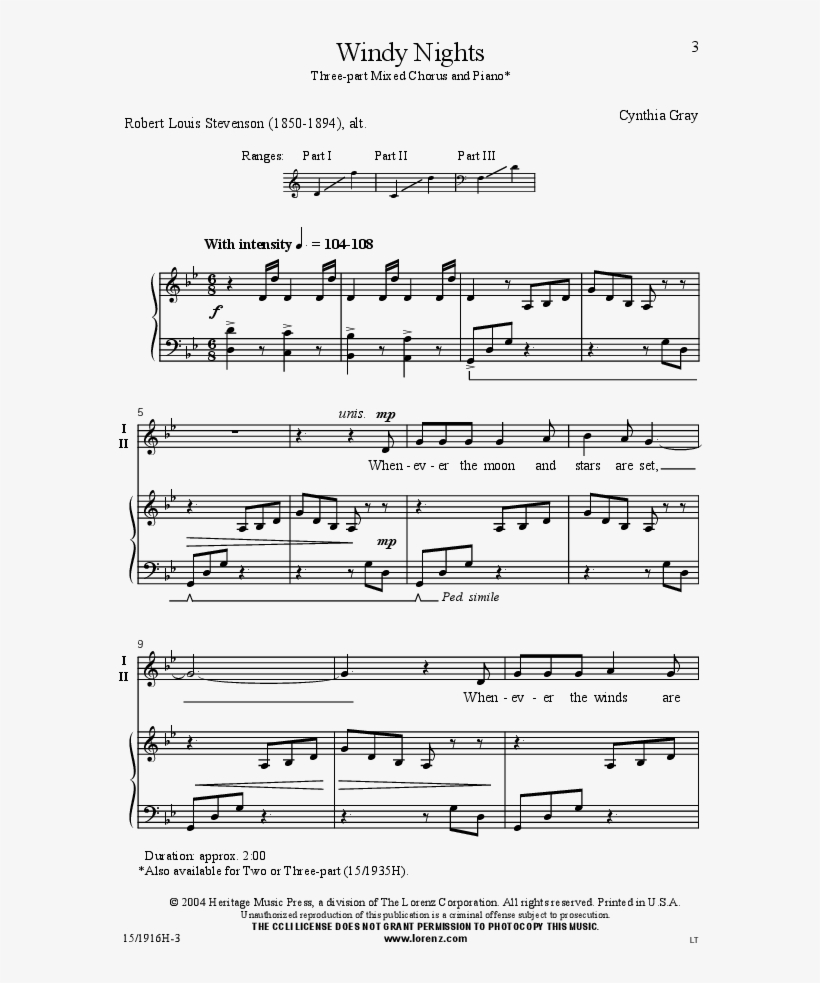 Windy Nights Thumbnail Windy Nights Thumbnail - Deo Dicamus Gratias Satb Victor Johnson, transparent png download
