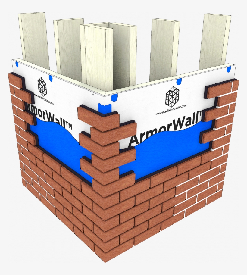 Iqbrick™ On Armorwall Nc On Wood Studs - Brickwork, transparent png download
