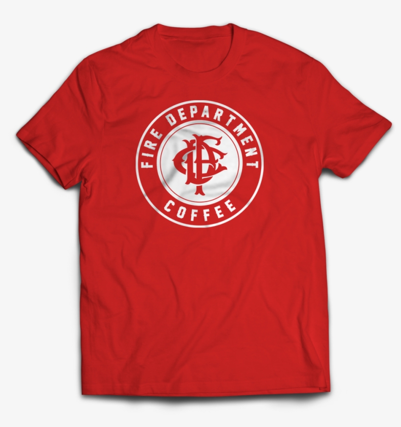 Fire Department Coffee Red Tee - Uniqlo Mickey Mouse T Shirt, transparent png download
