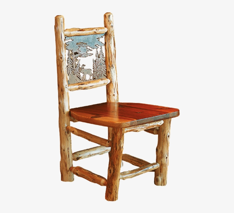 Png Transparent Download Cedar Log Dining Chair Drc - Rustic Chair Png, transparent png download