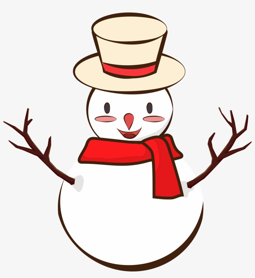 Snowman Winter Scarf Cute Png And Vector Image, transparent png download