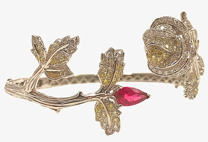 Rose Vine Cuff Bracelet - Body Jewelry, transparent png download