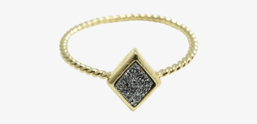 Sparkles Diamond Silver Druzy Ring - Chain, transparent png download
