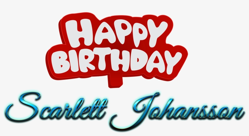 Scarlett Johansson Happy Birthday Name Logo - Calligraphy, transparent png download