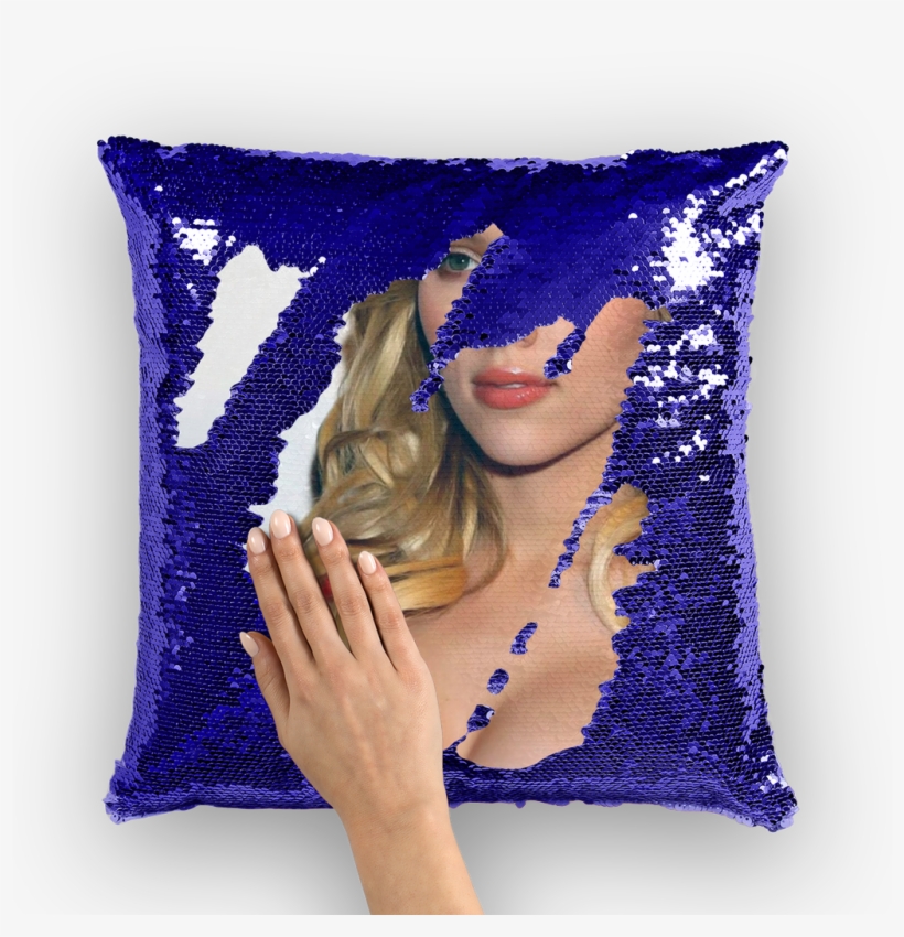 Scarlett Johansson ﻿sequin Cushion Cover - Cushion, transparent png download