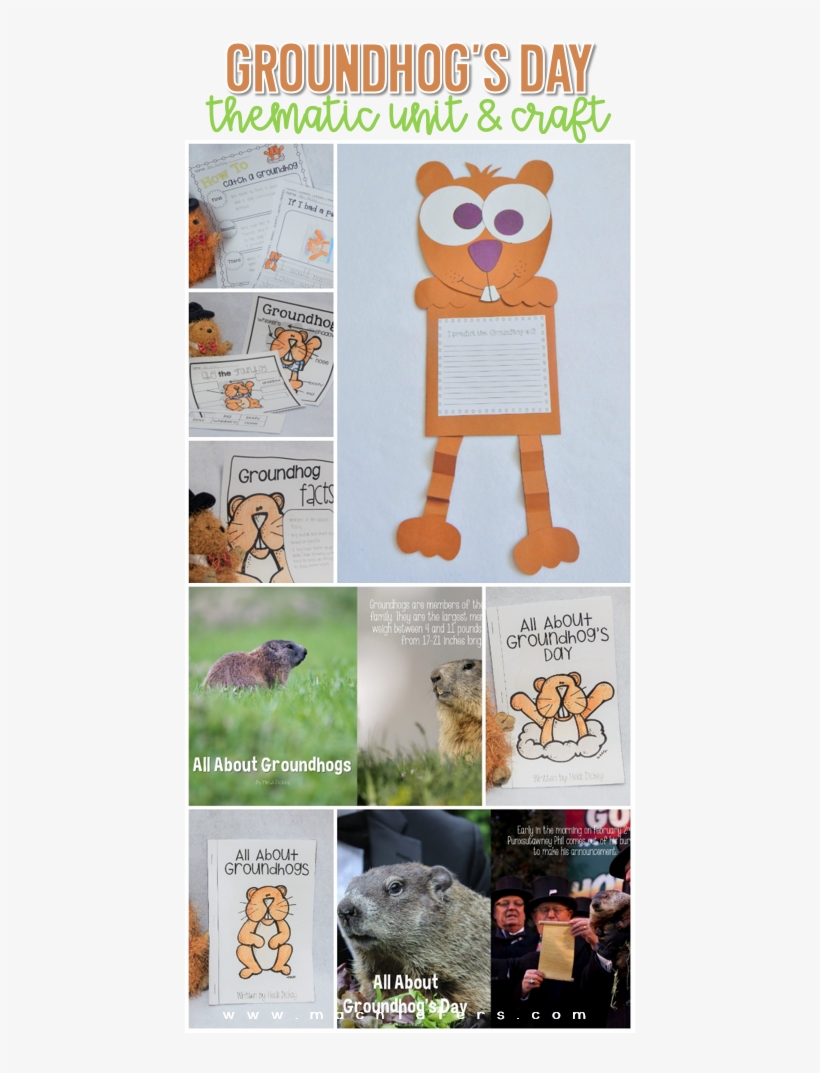 Groundhog's Day Unit And Craft Activities Pack With - Cartoon, transparent png download