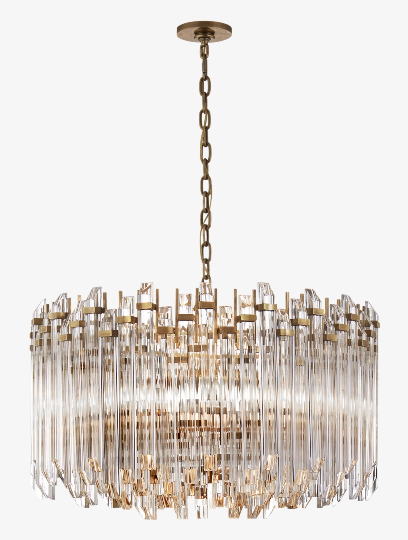 Adele Large Wide Drum Chandelier - Visual Comfort Adele Chandelier Clear Acrylic, transparent png download