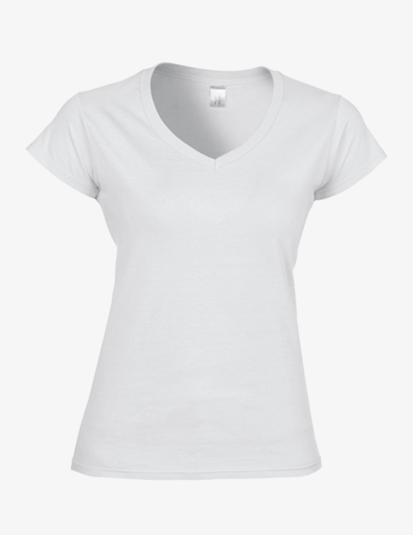 Home / Gildan / T Shirts / Gildan Softstyle Ladies - Ladies White V Neck Shirt, transparent png download