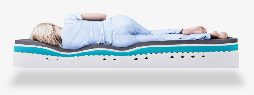 A Woman Comfortably Sleeping On Her Side On A Simba - Mattress, transparent png download