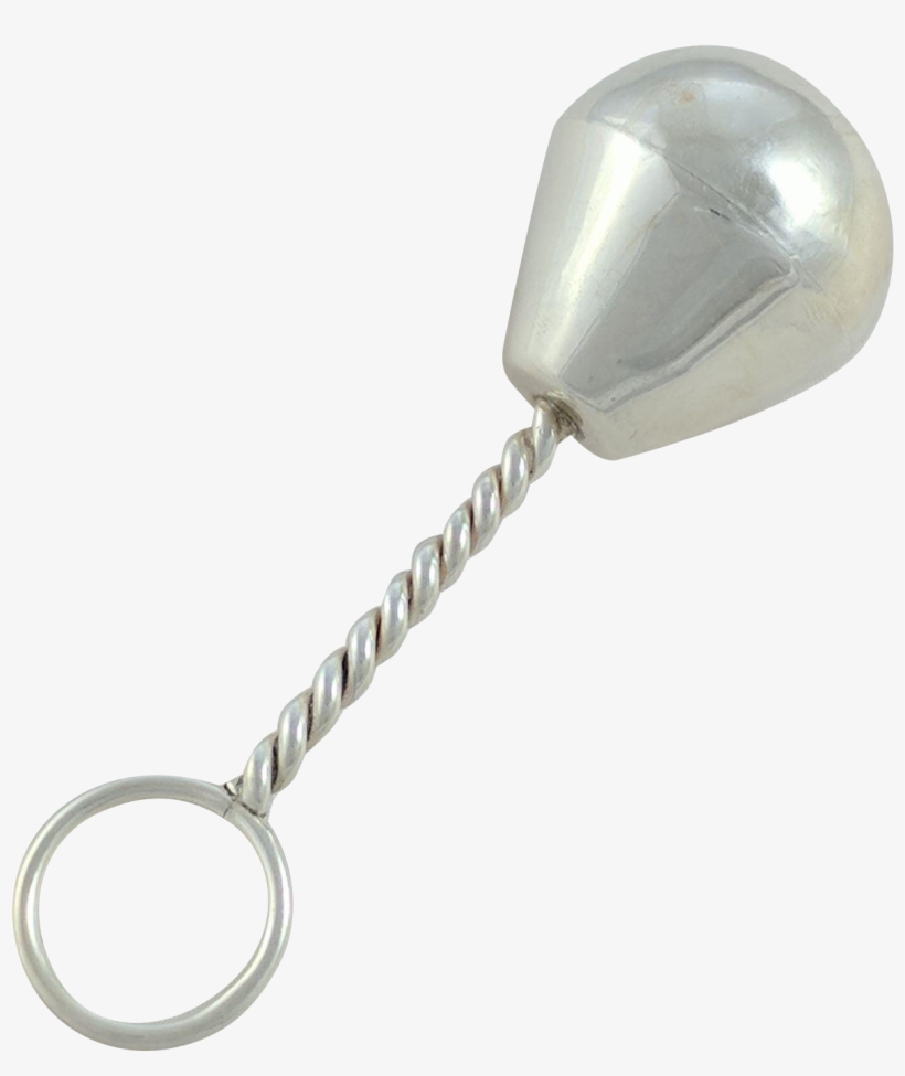 Antique Sterling Silver Baby Rattle - Silver, transparent png download