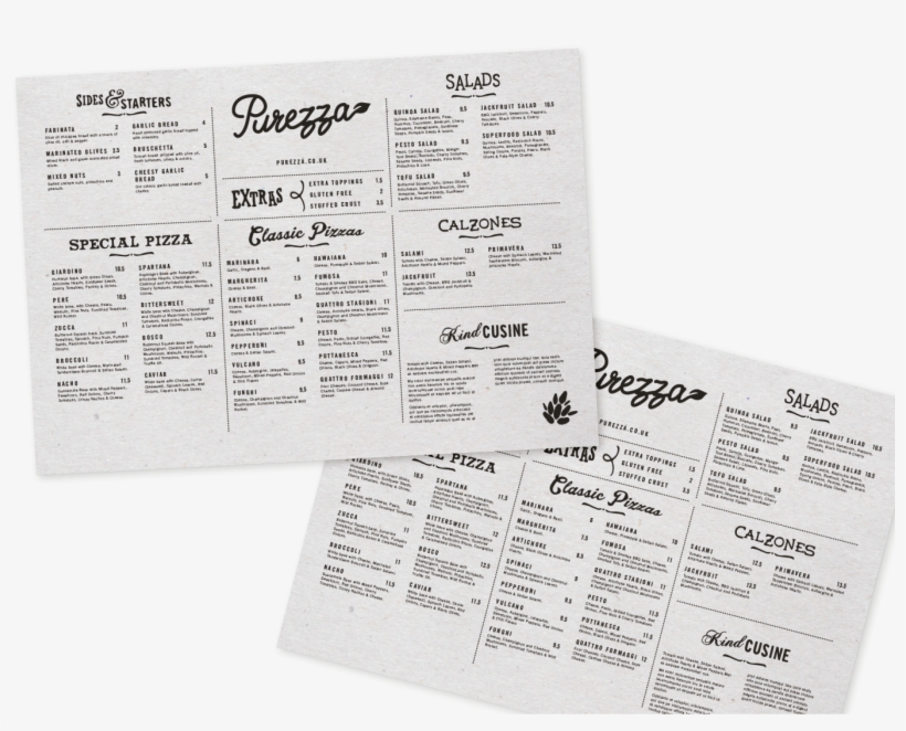 Purezza 5c Cool Menu Design Graphic Front - Cool Menu Design, transparent png download