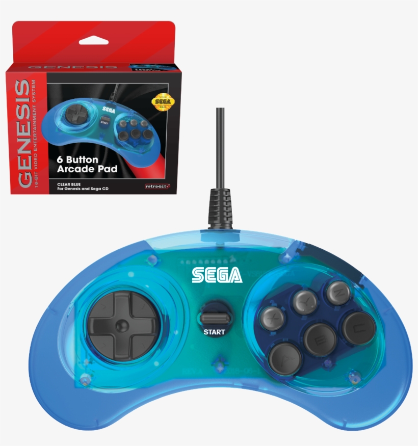 Sega Genesis 6-button Arcade Pad - Sega Genesis, transparent png download