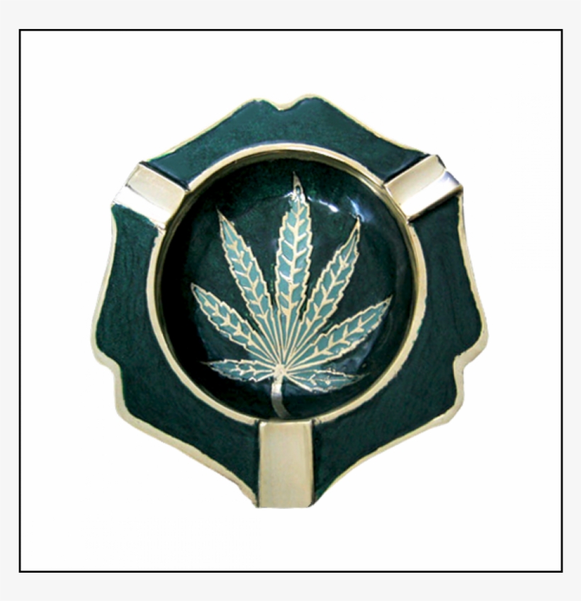Noname Ashtray Brass Pot Leaf Scalloped 17258 - Emblem, transparent png download