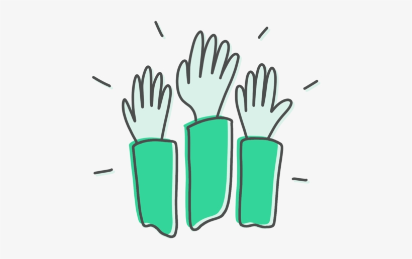 Hands Raised - Illustration, transparent png download