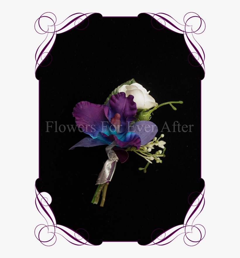 Silk Artificial White Rose, Galaxy Blue Orchids And - Australian Native Flower Crown, transparent png download