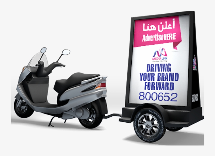 Scooter With Trailer - Trailer For Billboard Scooter, transparent png download