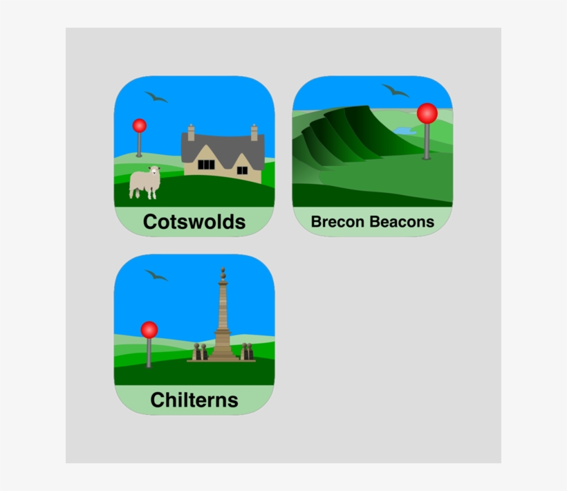 Cotswolds, Brecon Beacons And Chiltern Hills Maps Offline - Illustration, transparent png download