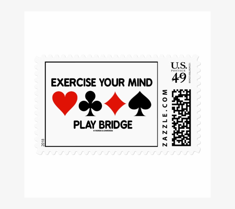 Exercise Your Mind Play Bridge Postage - Stamps, transparent png download